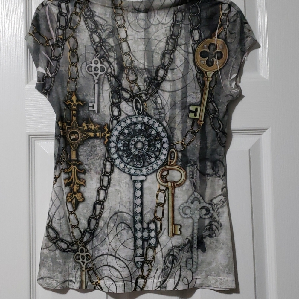 Cache Women's Top Chain Design Size Small - Picture 4 of 5